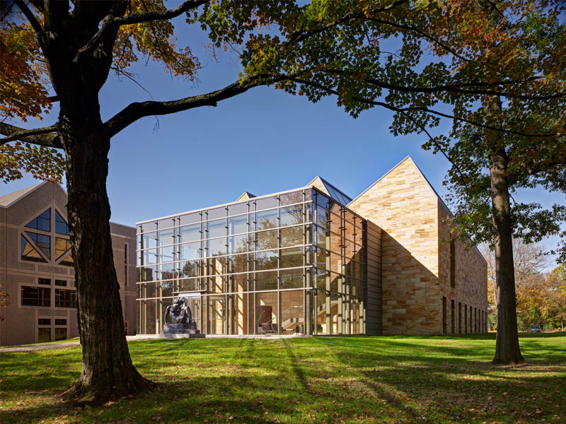 Exterior view of the Gund Gallery at Kenyon College, in Gambier, OH