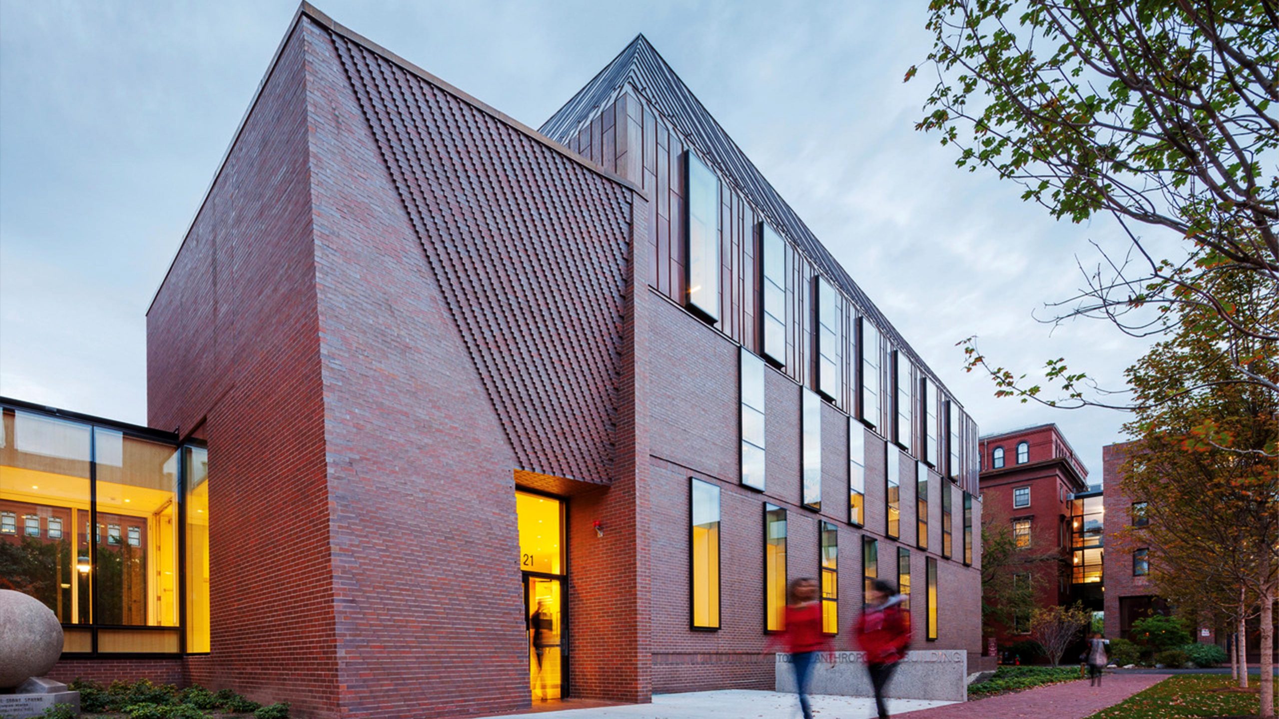 Exterior view of the renovation and expansion of the Tozzer Anthropology Library at Harvard University