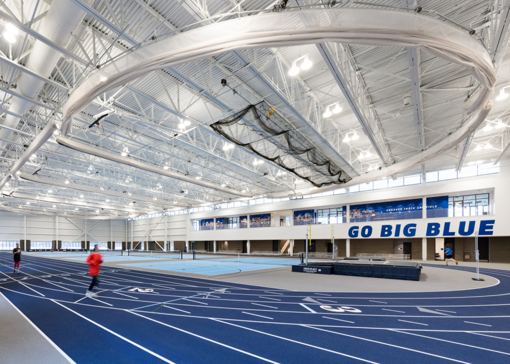 Interior view of the track at the Snyder Center at Phillips Academy, Andover, MA