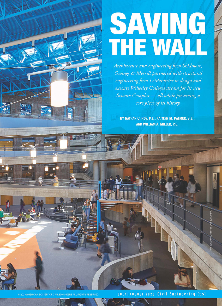 Title page of the Saving the Wall article in Civil Engineering magazine