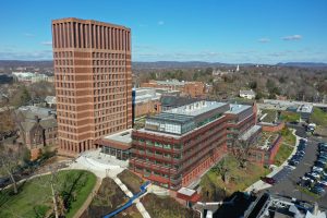 Yale Science Building context with Kline Tower.